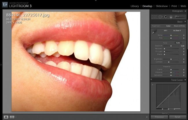 Отбеливание зубов в Lightroom Отбеливание зубов в Lightroom